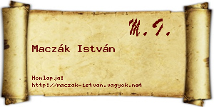Maczák István névjegykártya